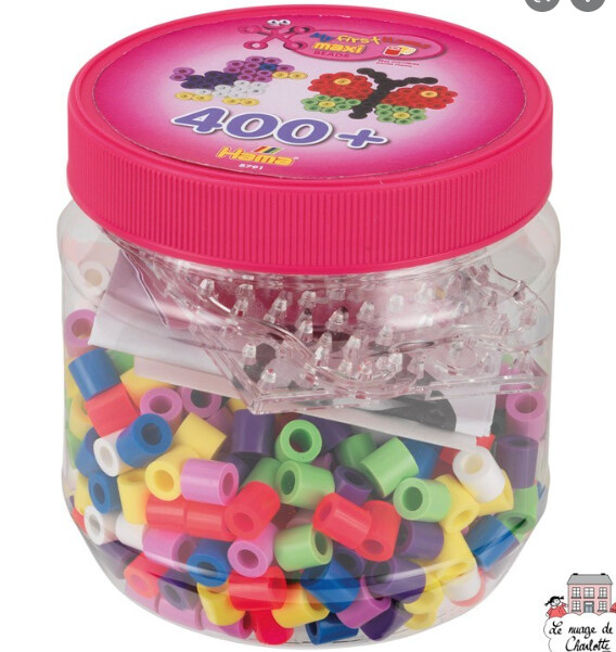 8791 MAXI 400 BEADS &amp; PEGBOARD IN TUB---PINK