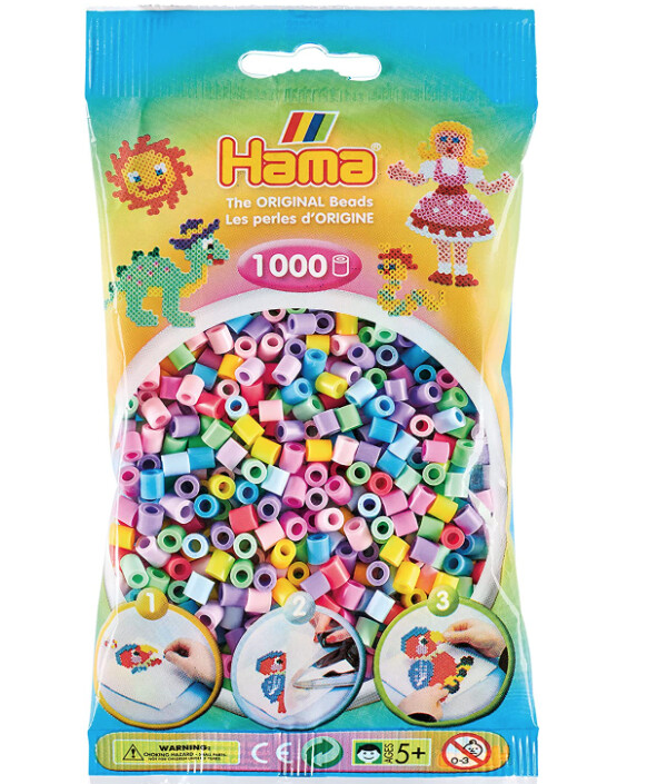 20792 SOLID COLOURS-1K STRIPED BEADS IN BAG
