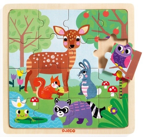 DJ01812 - Wooden Puzzle / Puzzlo Forest / 16 pces