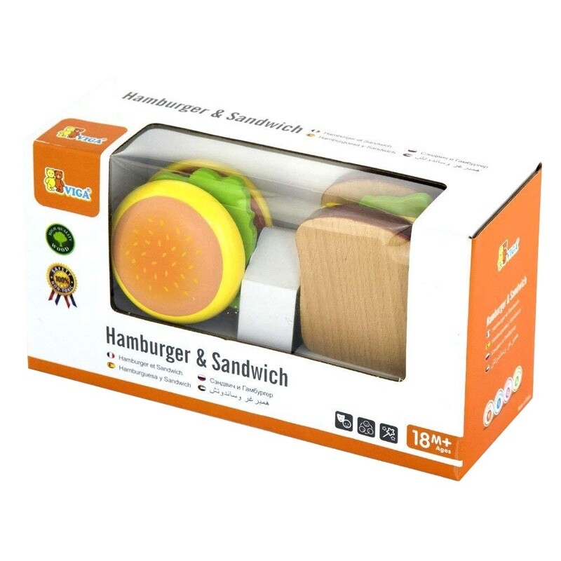 508104 WOODEN HAMBURGER &amp; SANDWICH