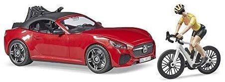 03485 NEW BRUDER Roadster w road bike and figure
