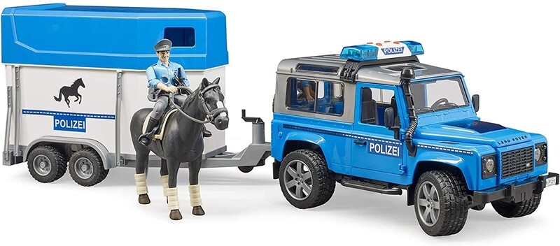 02588 NEW Land Rover Police, Plicem. Horse Trailer &amp; Horse