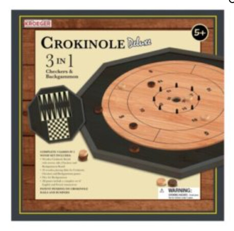 GAM 31 CROKINOLE 3 IN 1 DLX (4) BL backgammon