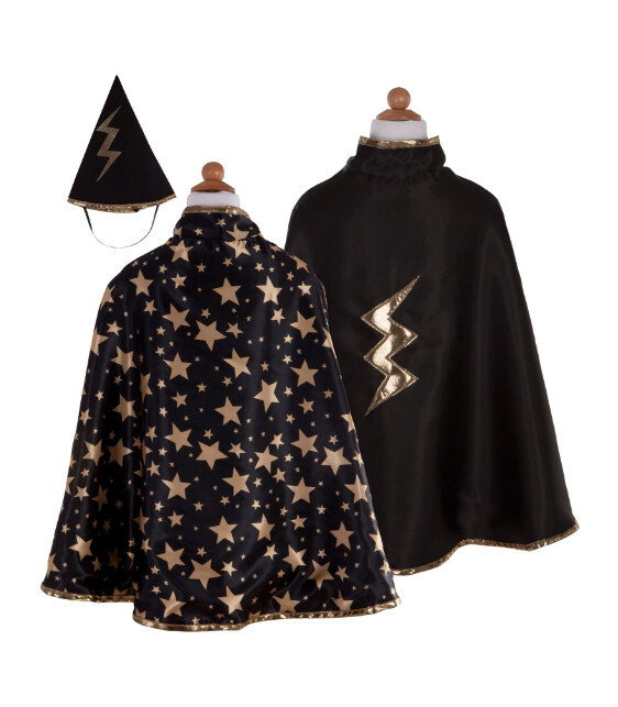 61193 Rev. Wizard Cape +ACY- Hat Blk 4-6