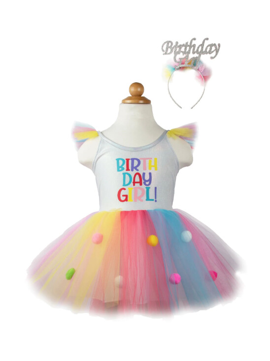 33703 Birthday Girl Dress/HB Multi 4-5