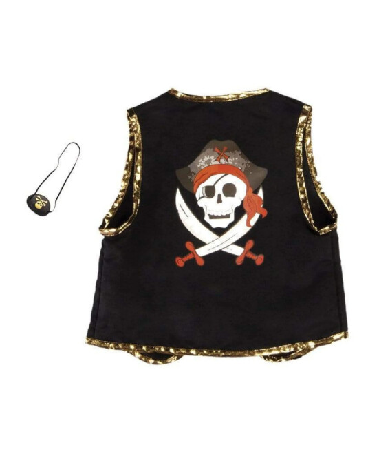 66495 Pirate Vest +ACY- Eye Patch Blk/Rd