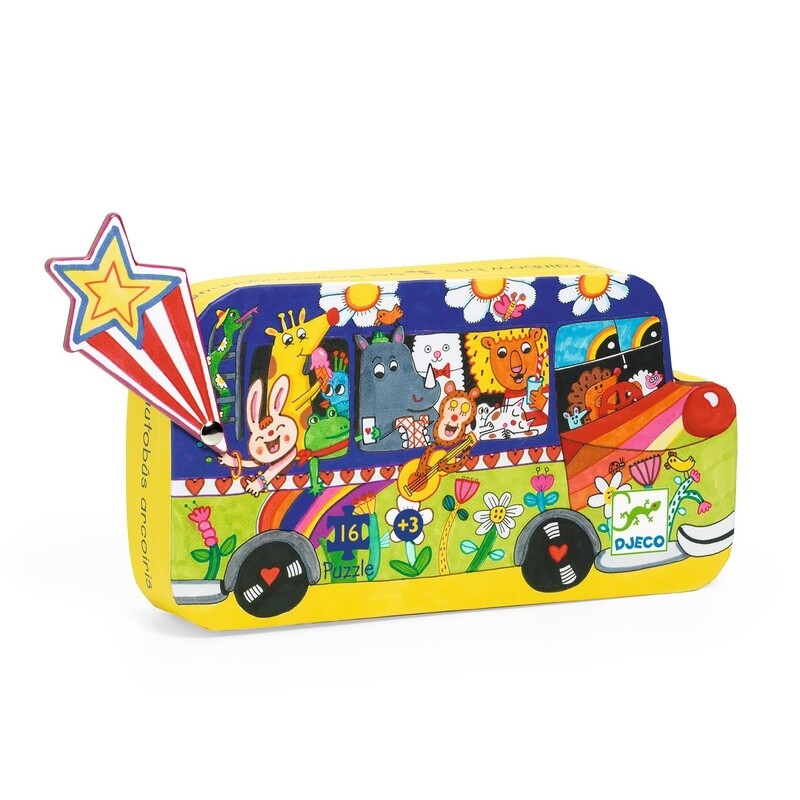 DJ07272 Silhouette Puzzle / The rainbow bus - 16 pcs