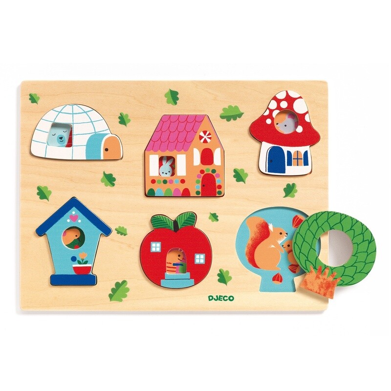 DJ01064 Wooden Puzzle / Coucou House / 6 pcs