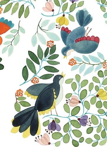 DD04804 Umbrella / Flowers and birds