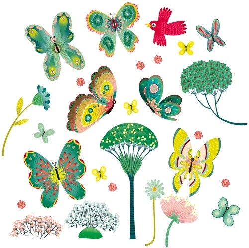 DD05051 Window stickers / Butterflies in the garden*