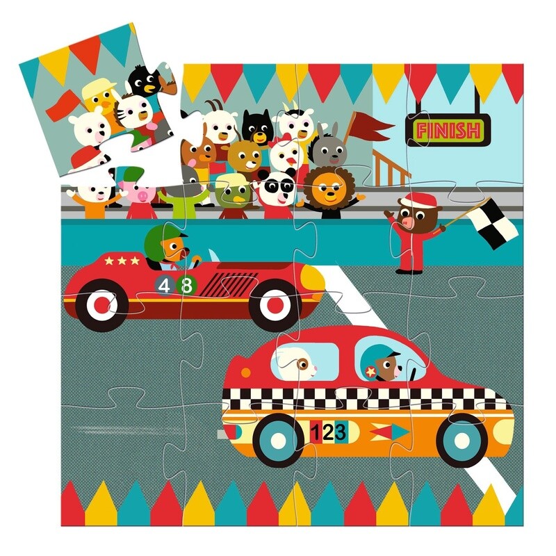 DJ07273 Silhouette Puzzle / The racing car - 16 pcs