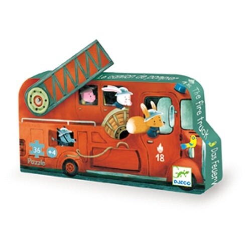 DJ07269 Silhouette Puzzle / The fire truck / 16 pcs