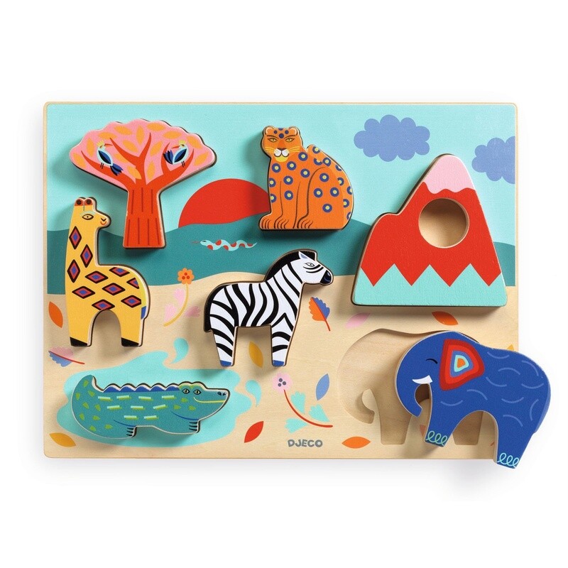 DJ01068 Wooden puzzle / Savana Story / 7 pcs
