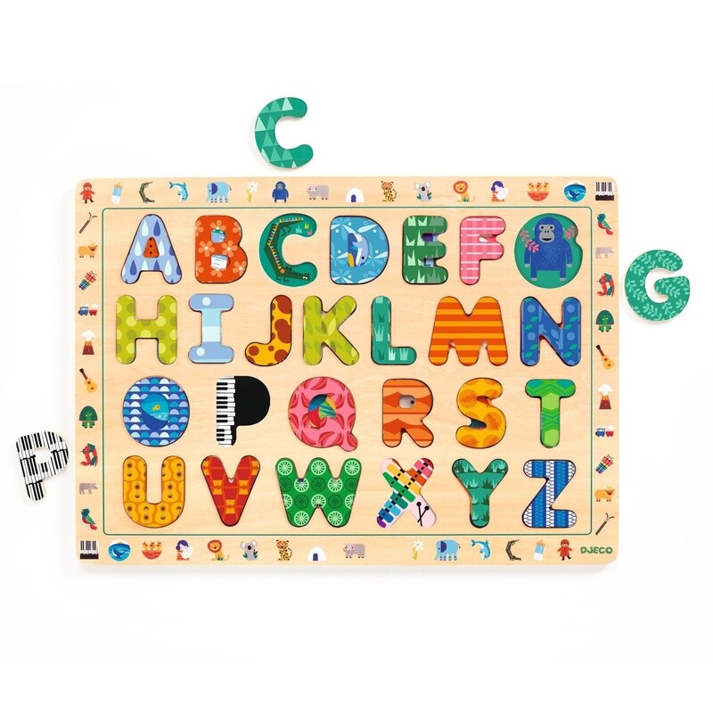 DJ01808 Puzzle bois /  ABC / 26 pcs