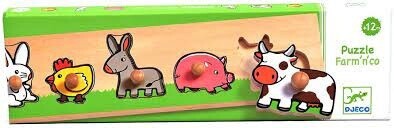 DJ01116 - Wooden Puzzle / Farm&#39;n&#39;co / 5 pcs