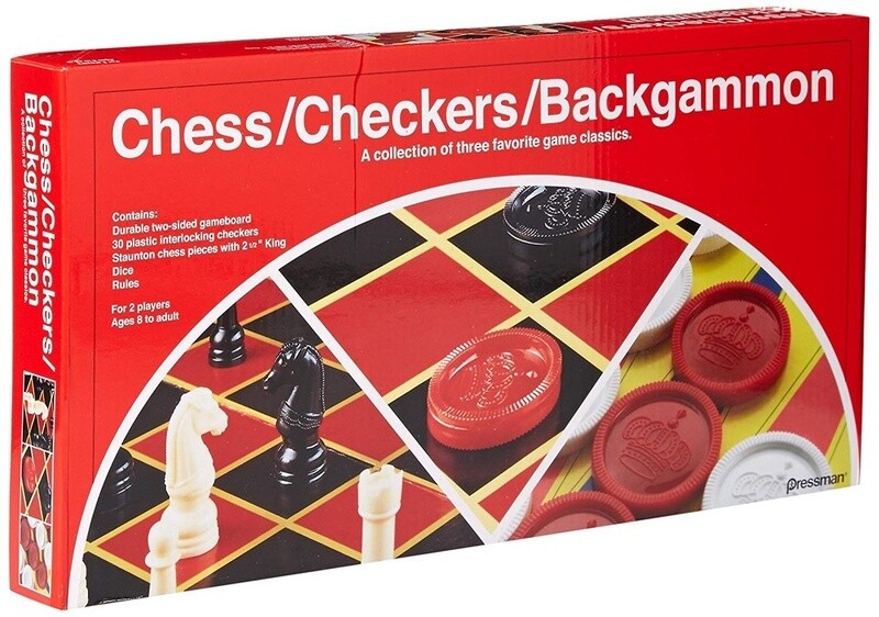 PR-1113 Chess-Checkers-Backgammon (folding board)