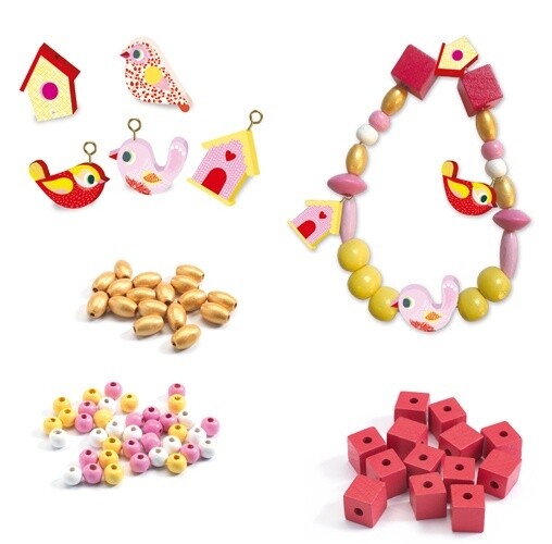 DJ09809 - Wooden Beads / Birds