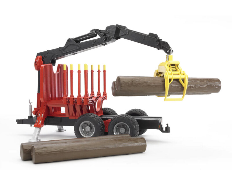 09821 John Deere 7930 w logging trailer, crane and 3 logs