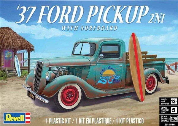 854516 REV4516 1937 FORD PICKUP2IN1 w/SURFBOARD(1/25)
