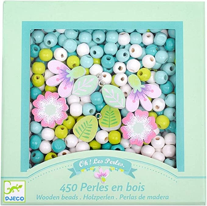 DJ09808 - Wooden Beads / Leaves and flowers