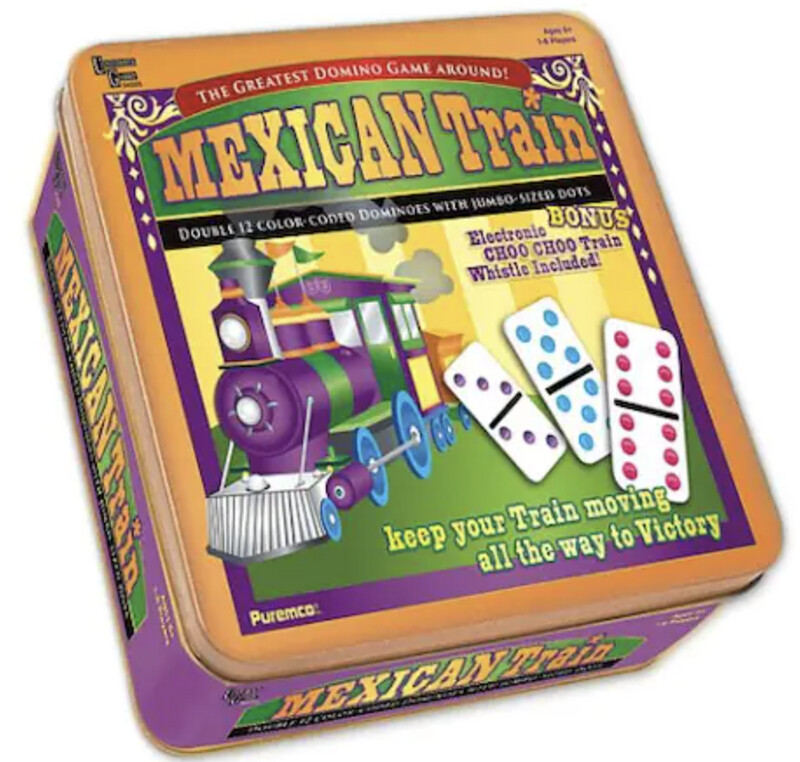 UN54005 MEXICAN TRAIN - DOUBLE 12 - COLOR DOT - DOMINOES - W/TIN (EA)