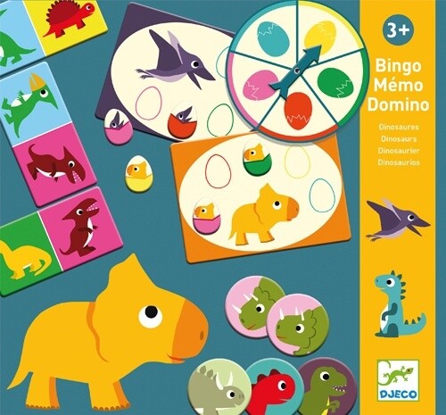 DJ08132 Bingo Memo Domino - Dinosaures
