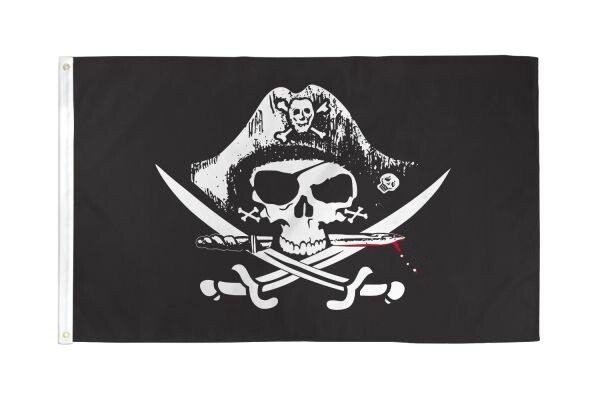 FP23-002 Deadman Chest Tricorner Flag 2x3ft Poly