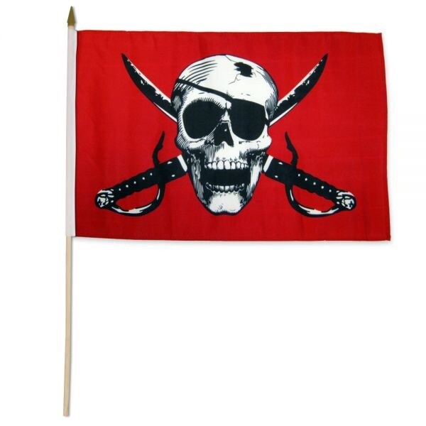 STI-CRIMSONPIRATE Crimson Pirate 12x18in Stick Flag