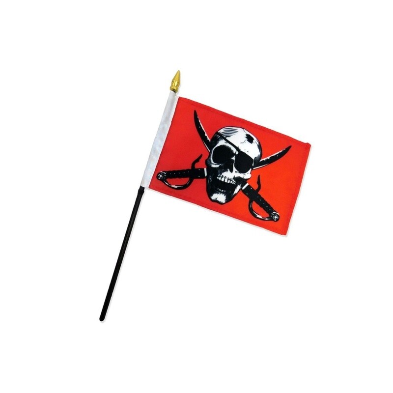 DF-CRIMSONPIRATE Crimson Pirate 4x6in Stick Flag