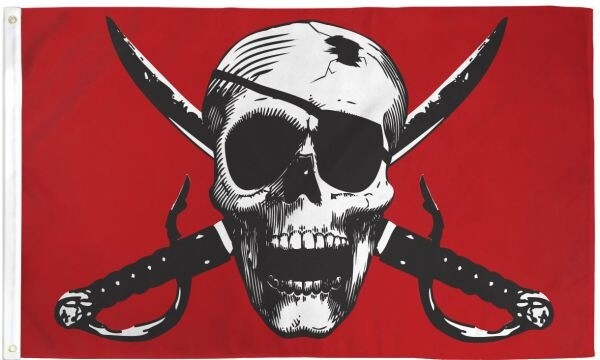 FP-088W Crimson Pirate Waterproof Flag 3x5ft Poly