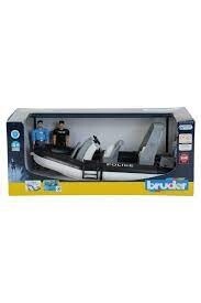 62733 bworld Police boat w rotating beacon light and 2 figures