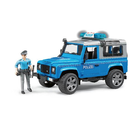 02597 Land Rover Defender Police car w Policeman