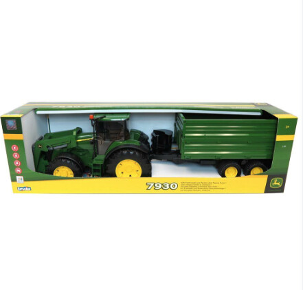 09810 John Deere 7930 with frontloader and tandemaxle tipping trailer