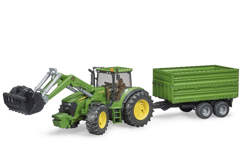 09810 John Deere 7930 with frontloader and tandemaxle tipping trailer