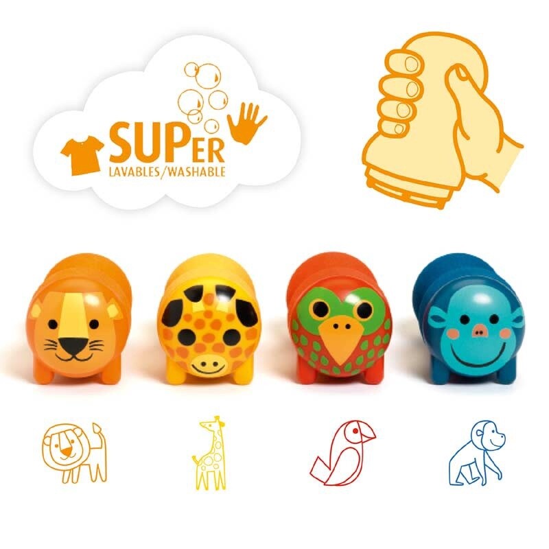 DJ09012 Stamps for toddlers / Safari animals