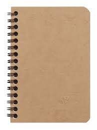 78596 AGE-BAG NOTEBOOK WIREB. LINED 100p 33⁄4x51⁄2 TAN