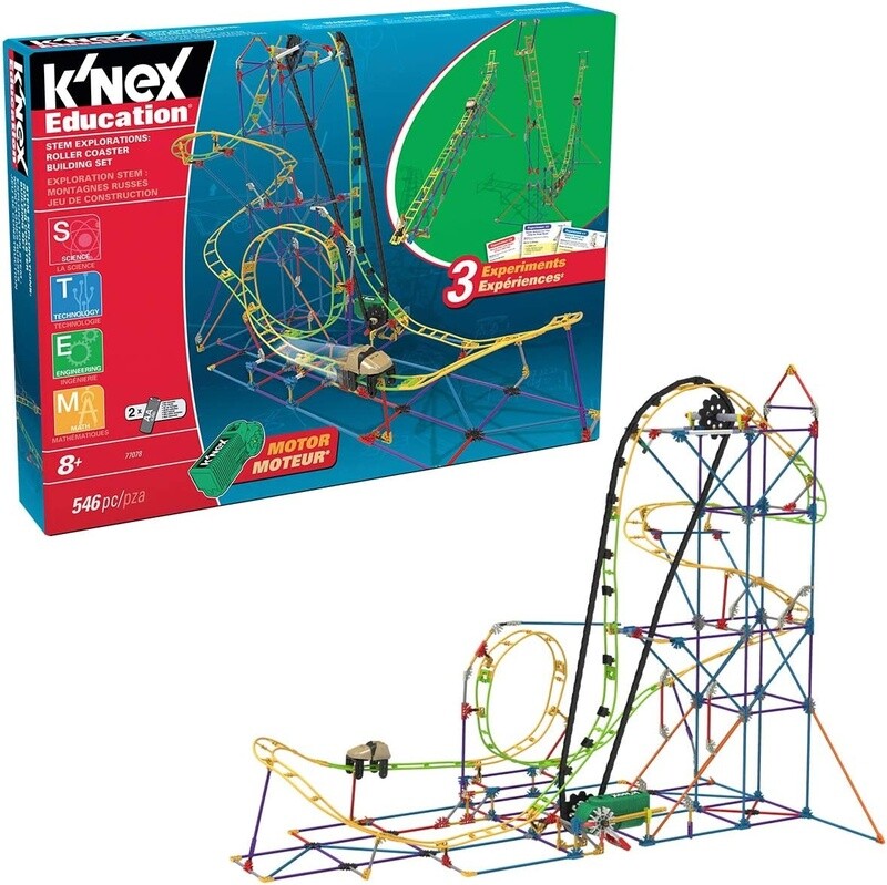 KNX 77078 K'NEX STEM - 546PC ROLLER COASTER MOTORIZED (2) ML