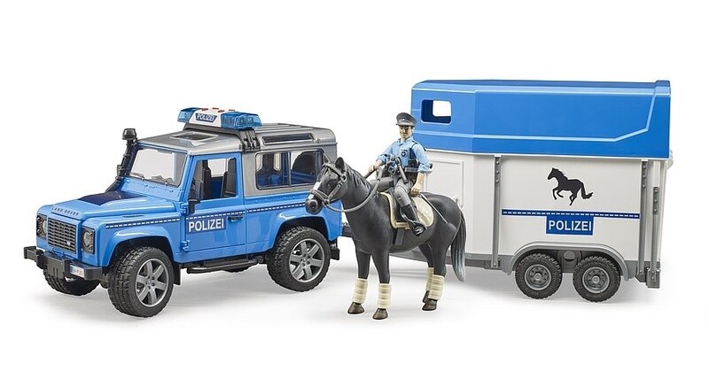 02588 NEW Land Rover Police, Plicem. Horse Trailer &amp; Horse