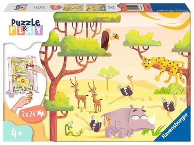 055914 Puzzle&amp;Play Safari 2x24pc