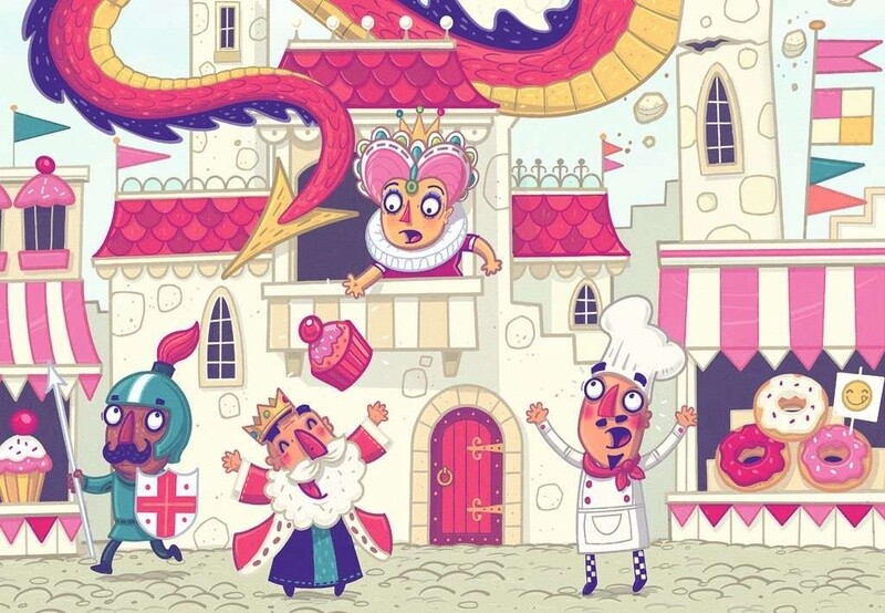 055915 Puzzle&amp;Play Donut Dragon 2x24pc
