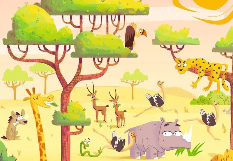 055914 Puzzle&amp;Play Safari 2x24pc