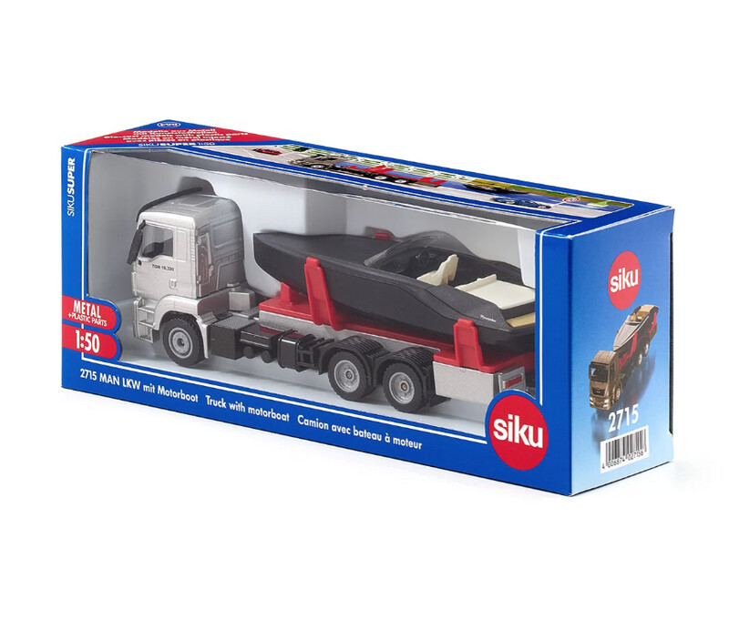 2715 MAN LKW truck with motorboat