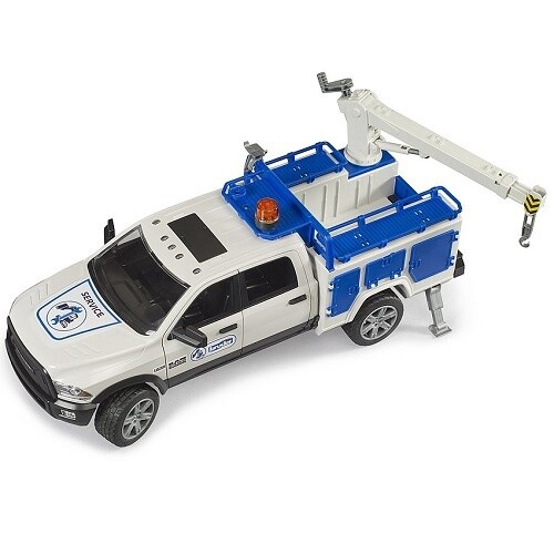 02509 NEW RAM Service Truck w crane + rotating beacon light