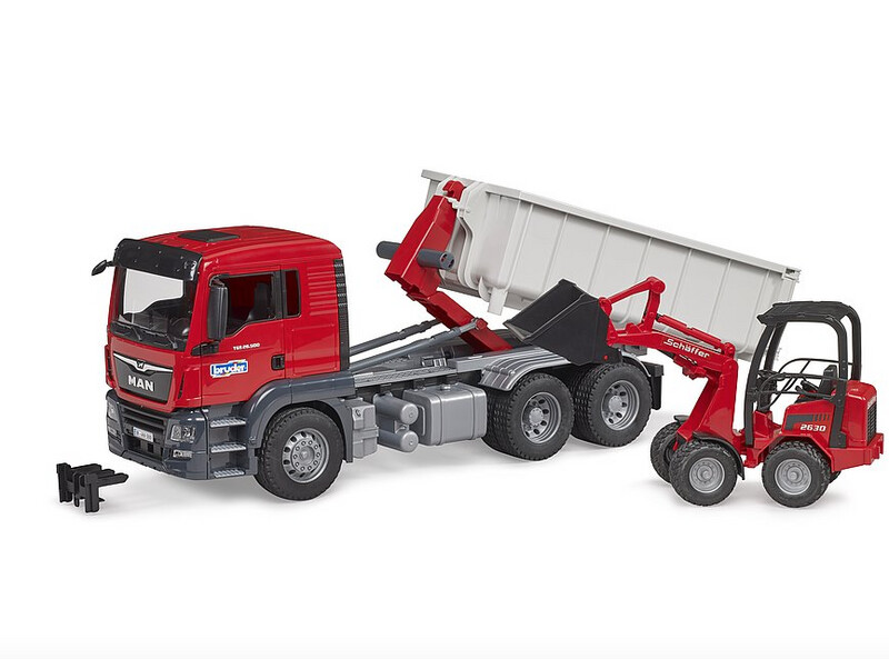 03767 NEW MAN TGS truck with Roll-Off-Container w compact loader