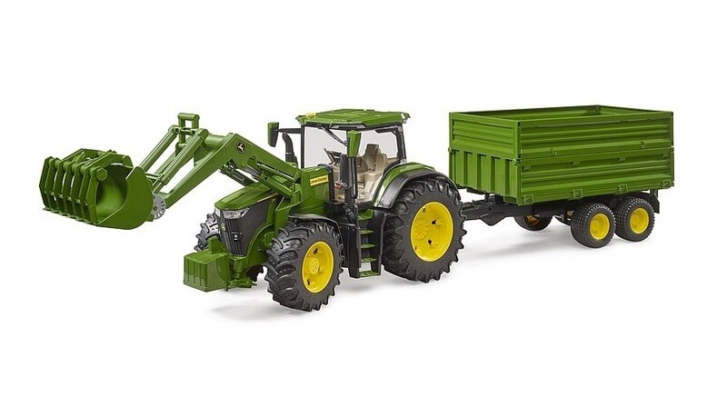 09828 John Deere Tractor 7R 350 w frontloader and trailer