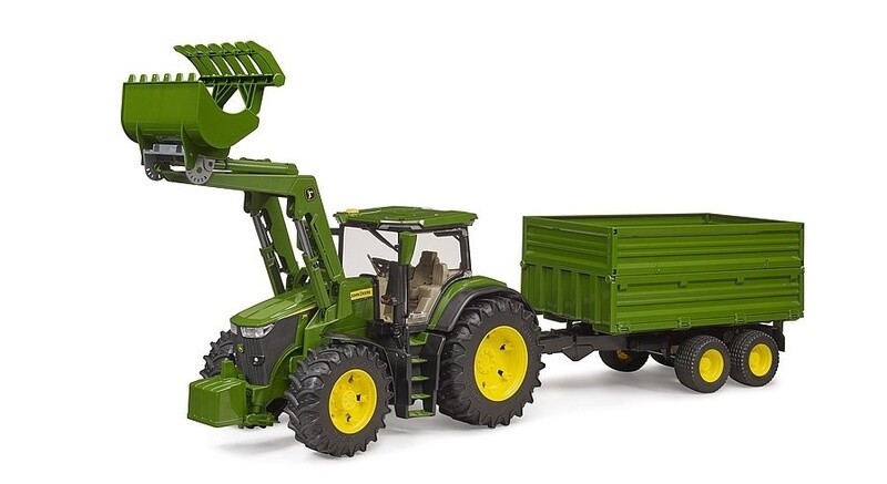 09828 John Deere Tractor 7R 350 w frontloader and trailer