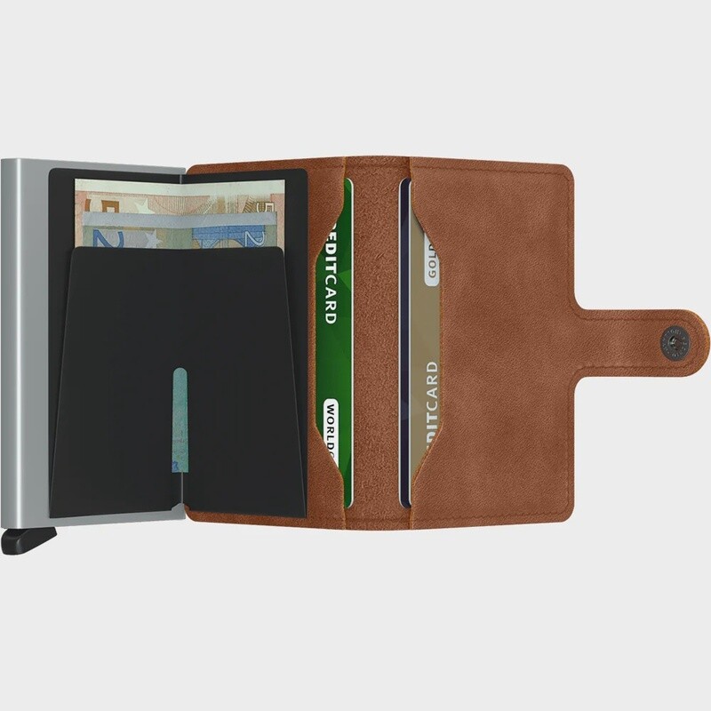 Miniwallet Vintage Cognac-Silver