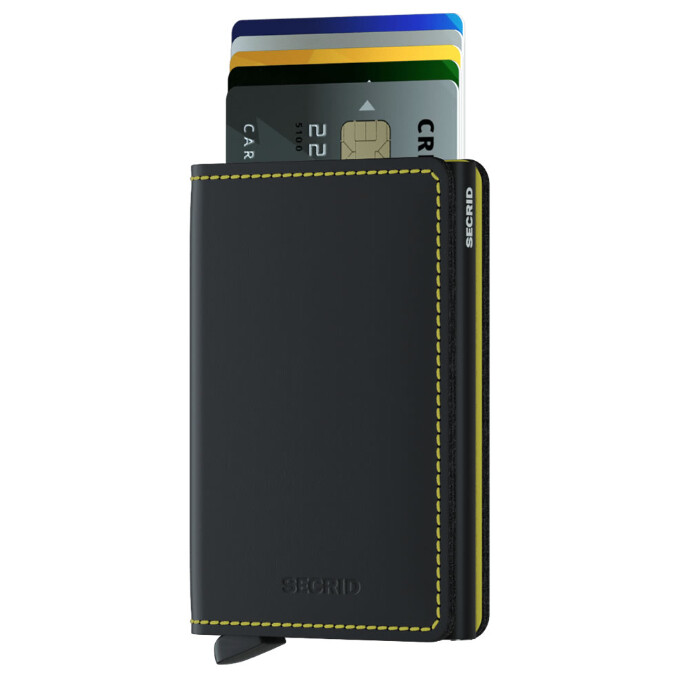 Slimwallet Matte Black-Yellow