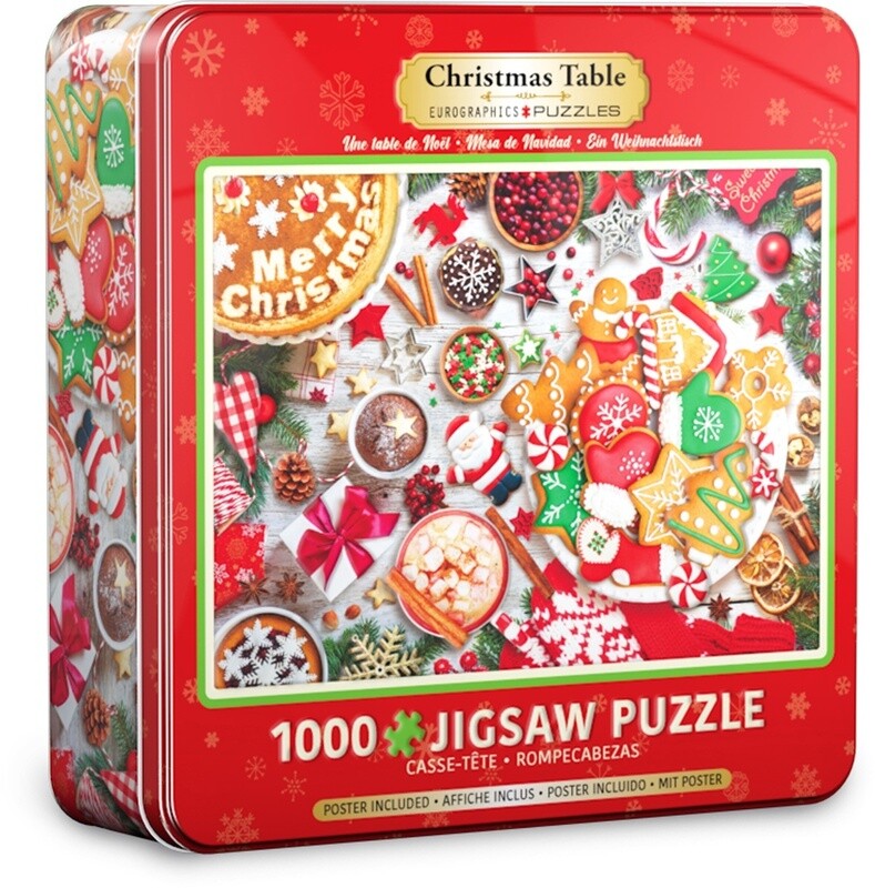 8051-5623 Christmas Table Tin  1000pc Sq Tin