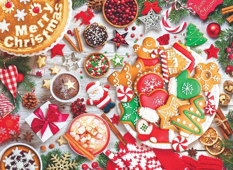 8051-5623 Christmas Table Tin  1000pc Sq Tin